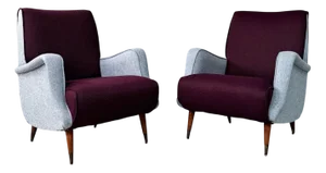 Mid-Century Modern Italian Mod. 802 Lounge Chairs by Carlo De Carli for Cassina, 1950s, Set of 2
