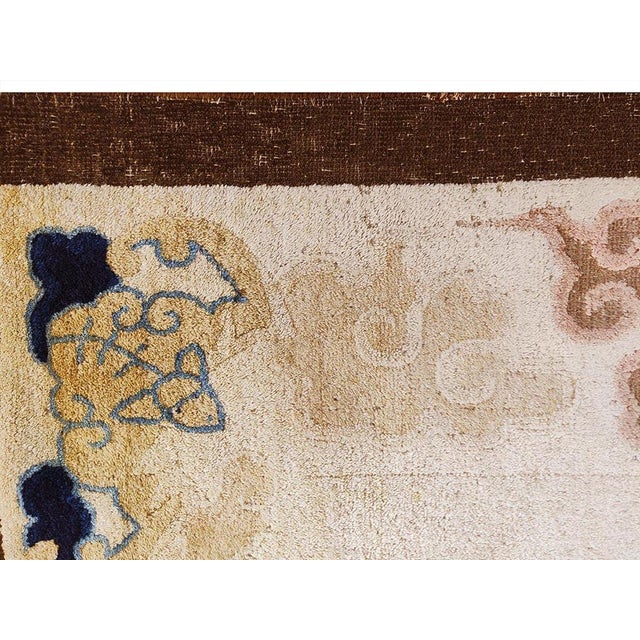 1880s Beige Antique Chinese Peking Rug With Eight Immortals Playing Weiqi "Go" For Sale - Image 4 of 11