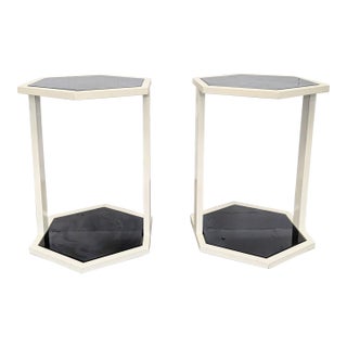 Pair of Nate Berkus Hexagon Side Tables For Sale