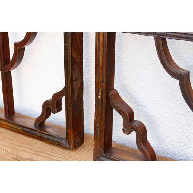 Brown Set of 2, 19th Century Cloud Medallion Windows For Sale - Image 8 of 11