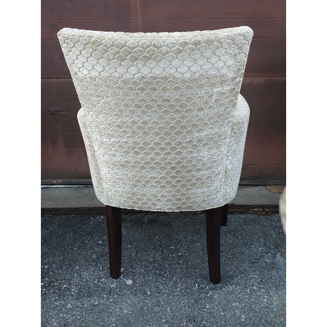 Late 20th Century Pair Hickory Chair Mto Zoffany Ocelot Velvet Upholstered and Walnut Armchairs For Sale - Image 9 of 11