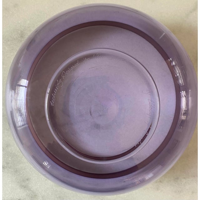 Glass Vintage Swedish Purple Glass Bowl - Signed For Sale - Image 7 of 10