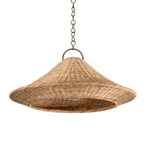 Hudson Valley Lighting Baychester 32 in. 1 Light Pendant in Bronze Leaf Finish