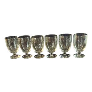 1930s Art Deco Whiskey Liqueur Cordial Glasses - Set of 6
