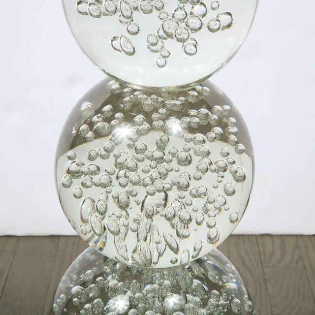 Modernist Sculptural Spherical Handblown Translucent Murano End/ Side Table For Sale - Image 10 of 13