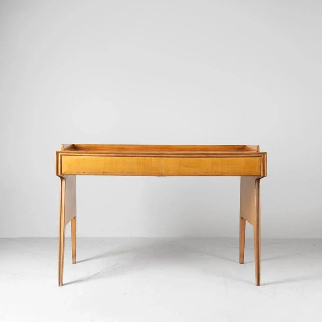 Mid-Century Inlaid Wood Desk, 1950s, in Very Good conditions. Designed 1950 to 1959