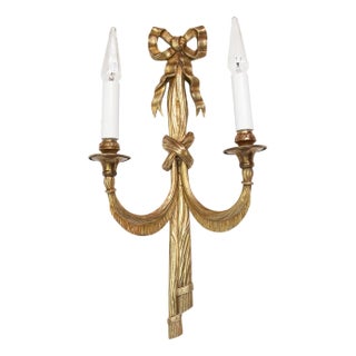 Large French Louis XVI Style Bronze Wall Light, 1950s For Sale