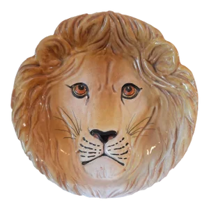 Italian African Lion Majolica Plate Italy Pottery