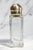 Unusual English Crystal Antique Scent Perfume Cologne Bottle Sterling Silver Engine Turned Lid Victorian Luxury Home Decor For Sale - Image 10 of 11