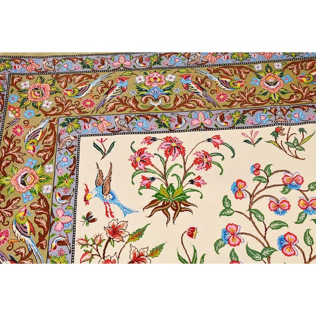 Beige Gol O Bolbol Rug, 1940s For Sale - Image 8 of 15