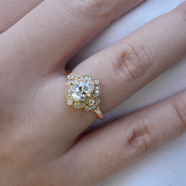 14K Solid Gold Lab Grown Diamond｜Oval Lab Grown Diamond Grade: D-E Color｜VS Clarity Lab Grown Diamond CTW: 1.13 Inspired...