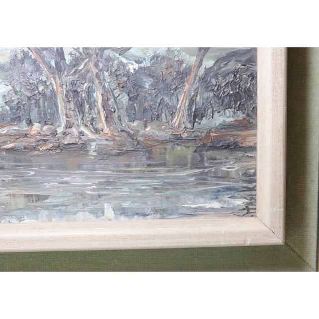 Vintage Heinz Stoecker Storm Landscape Abstract Expressionism Oil Painting Board For Sale In New York - Image 6 of 11