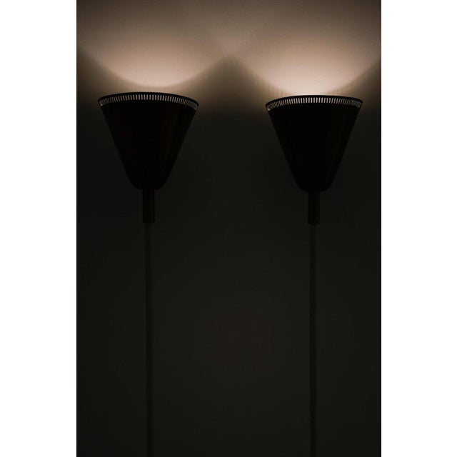 Floor Lamps in Brass and Lacquered Metal, 1950s, Set of 2 For Sale - Image 6 of 10