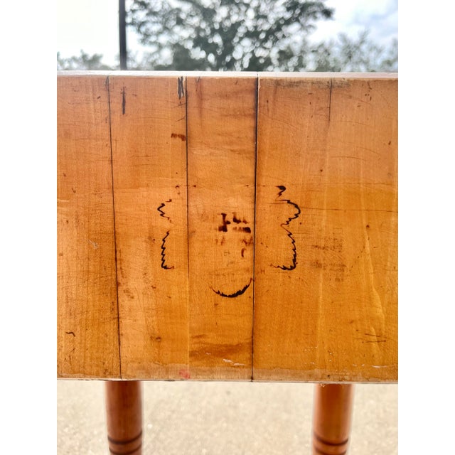 Tan Mid Century Maple Square Butcher Block With Jigsaw Joinery For Sale - Image 8 of 11