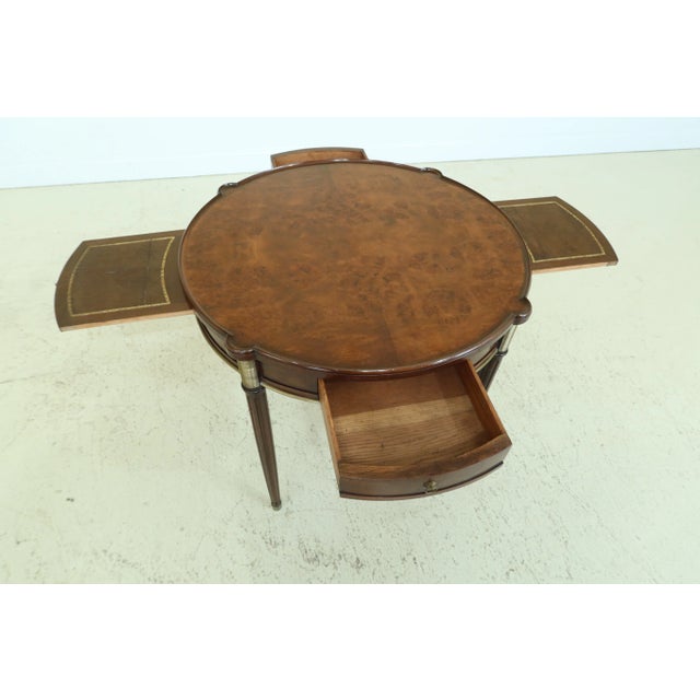 1950s 1950s Maison Jansen Style French Louis XVI Round Walnut Occasional Table For Sale - Image 5 of 12
