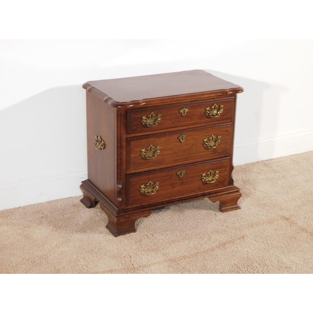 Chippendale Pa House BachPennsylvania House Solid Dark Cherry 3-Drawer Bachelor's Chest Nightstandelors Chest For Sale - Image 3 of 14