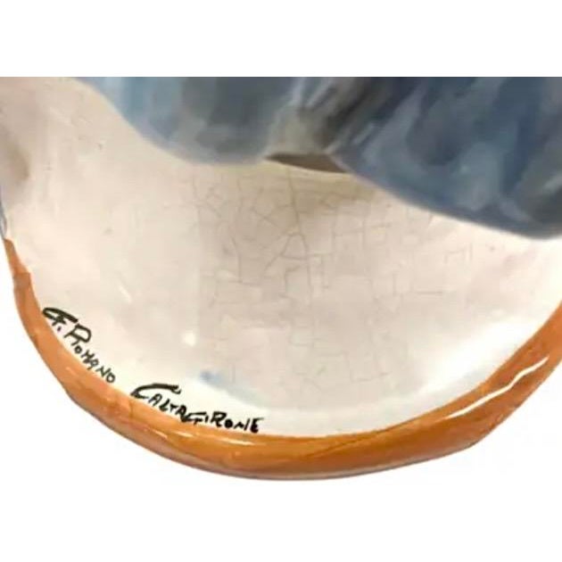 Ceramic Vintage Italian Caltagirone Moor's Head Planter For Sale - Image 7 of 11