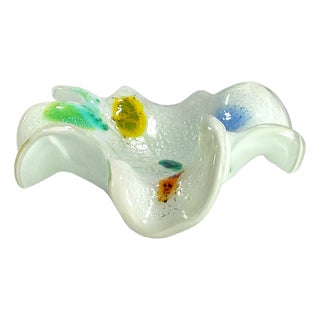 Large Vintage Murano Glass Dish in the style of Barbini, 1960s For Sale