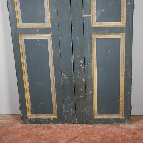 Vintage Painted Double Door For Sale - Image 5 of 9