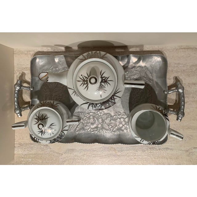 Vintage Mid-Century Asian Porcelain Tea Set - 4 Pieces For Sale In Los Angeles - Image 6 of 13