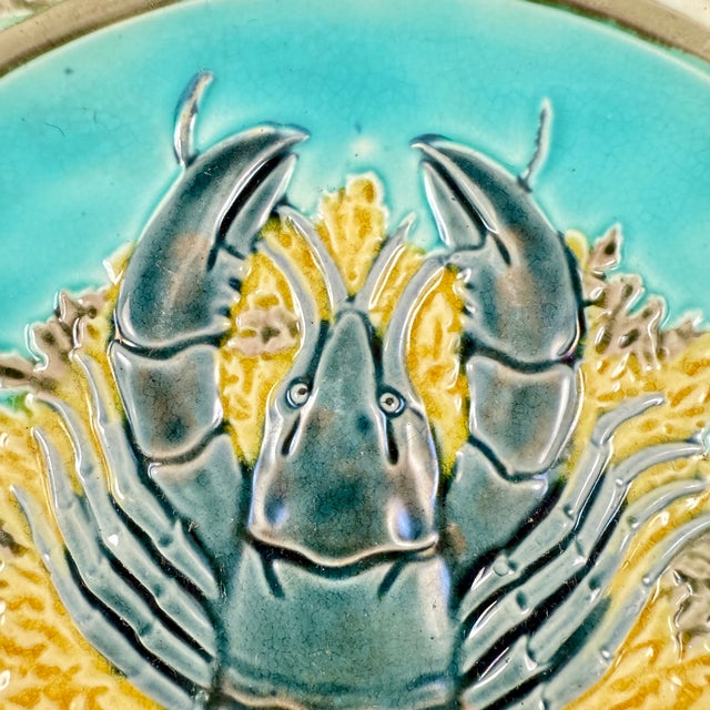 English Wedgwood Majolica Lobster Plate For Sale - Image 3 of 12
