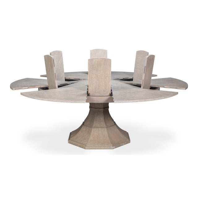 Gray Oak Expanding Dining Table - 85 1/2" For Sale In Raleigh - Image 6 of 11