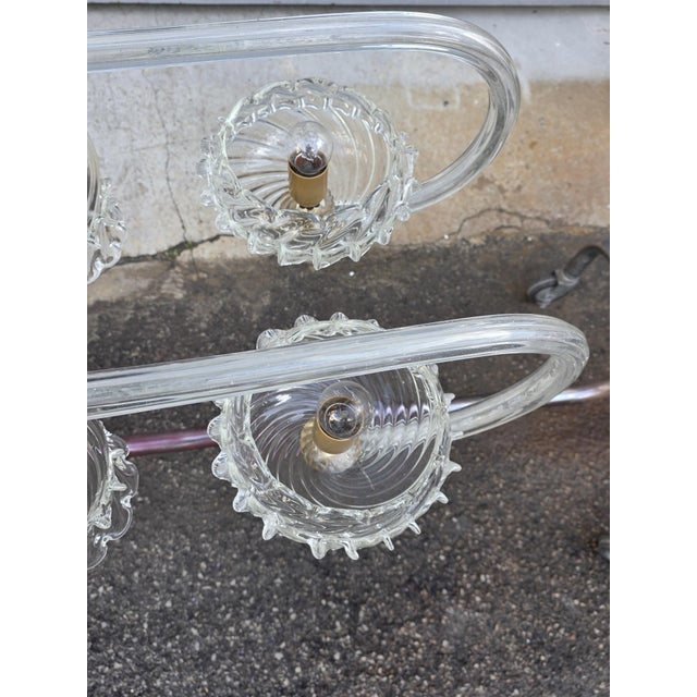 Art Deco Murano and Brass Navetta Chandelier from Barovier, 1930s For Sale - Image 10 of 18