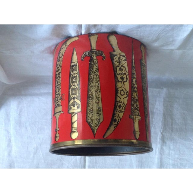 Wastepaper Basket by Piero Fornasetti, 1970s For Sale - Image 3 of 7