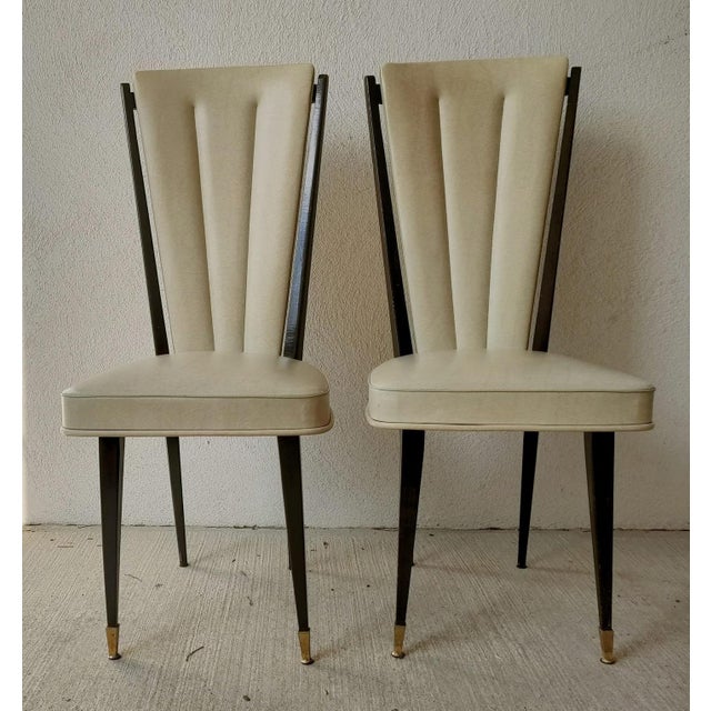 Beige Vintage Faux Leather Chairs, 1960s, Set of 2 For Sale - Image 8 of 8