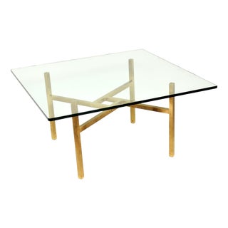 Vintage Brass and Glass Coffee Table, 1970s For Sale