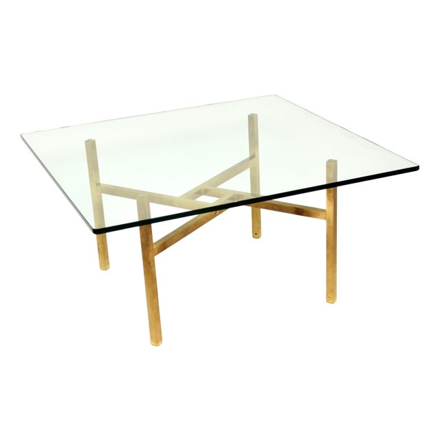 Vintage Brass and Glass Coffee Table, 1970s For Sale