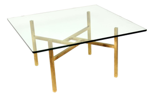 Vintage Brass and Glass Coffee Table, 1970s