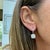 Silver Ladies 14k White Gold 1.11ctw Round Diamond Square Pave Cluster Dangle Earrings, A Pair For Sale - Image 8 of 8