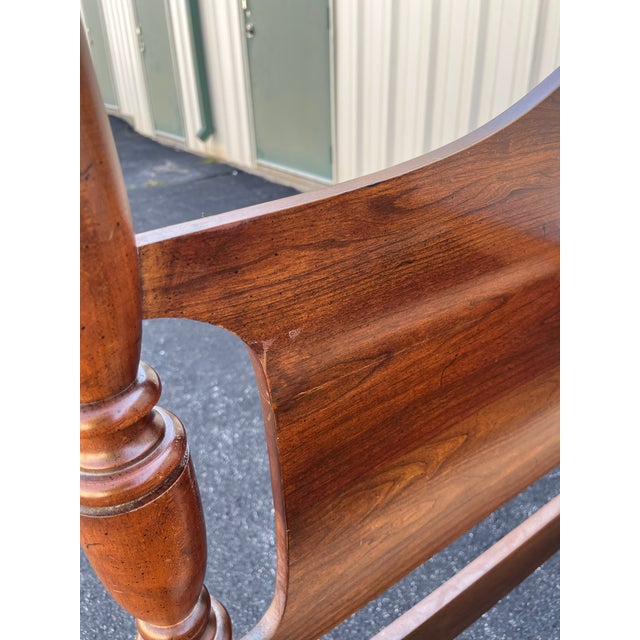 1970s Cresent Furniture Queen Cherry Poster Bed Frame For Sale - Image 10 of 12