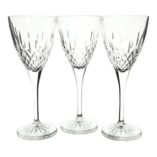 Set of Three Royal Doulton Earlswood Lead Crystal Goblets 8.125" For Sale