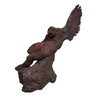 Amancio González, Sculpture of a Winged Man, 1990s, Bronze For Sale