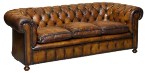 English Hand Dyed Cigar Brown Leather Chesterfield Club Sofa, 1950s