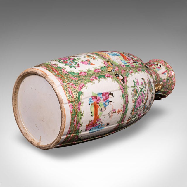 Tall Antique Famille Rose Vase, Chinese, Ceramic, Qing, Centrepiece, Victorian For Sale - Image 12 of 12