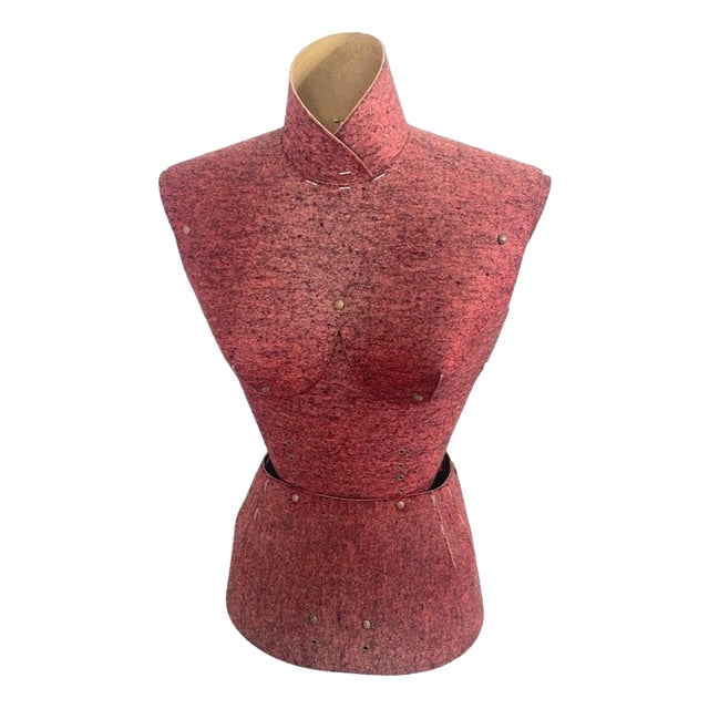 Antique French Valet Stand in Burgundy Red For Sale