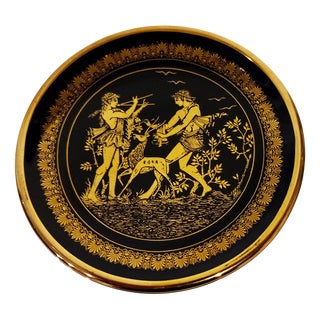 Vintage Victorian Plate with 24K Gold, 1920 For Sale