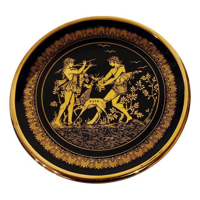 Vintage Victorian Plate with 24K Gold, 1920 For Sale