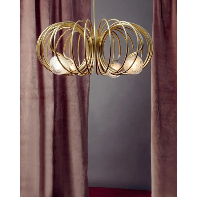 Contemporary Brass Pulsar Completo Chandelier by Cristina Celestino For Sale - Image 3 of 6