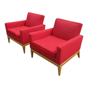 Pair Vintage Mid-Century Heywood Wakefield M1161g Lounge Chairs