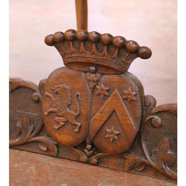 French Early 19th Century French Walnut Heraldic Carved Pediment or Wall Decor For Sale - Image 3 of 7