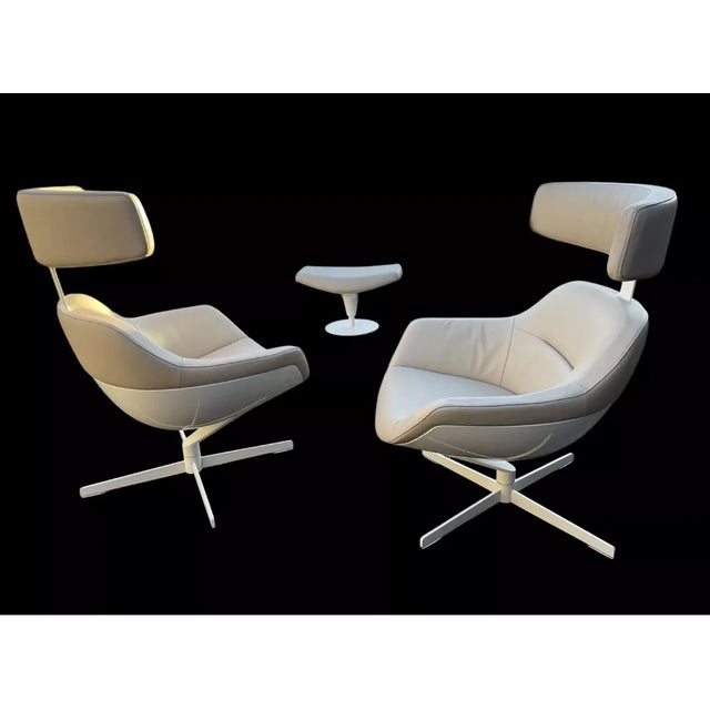 Model 277 Auckland Lounge Chairs and Ottoman by Jean-Marie Massaud for Cassina, Set of 3 For Sale - Image 5 of 13