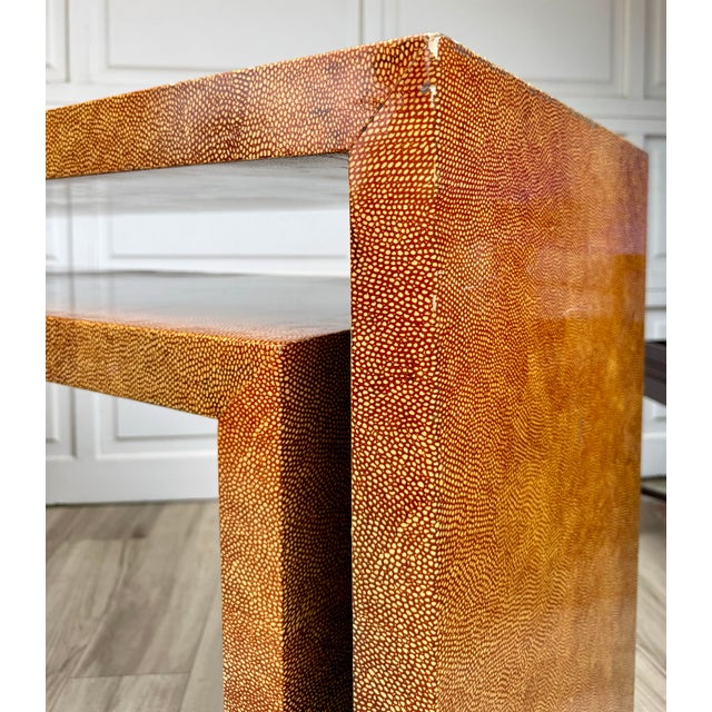 Wood Postmodern Karl Springer Style Architectural Console Table For Sale - Image 7 of 16