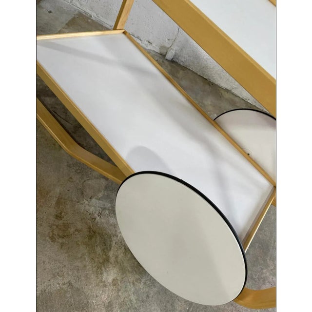 Mid-Century Modern Alvar Aalto Serving Trolley 901 by Artek For Sale - Image 3 of 6