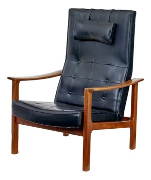 Mid-Century Scandinavian Modern Teak Reclining Leather Armchair, 1960