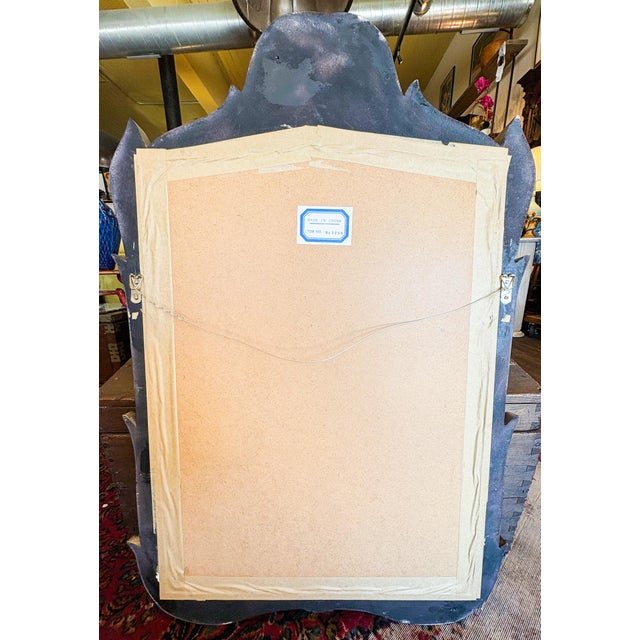 Wood Vintage Silver Tone Framed Wall Mirror For Sale - Image 7 of 7