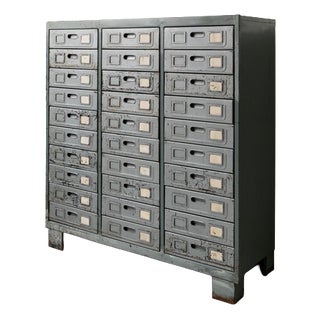 Vintage Industrial Metal Drawer Cabinet, 1960s For Sale